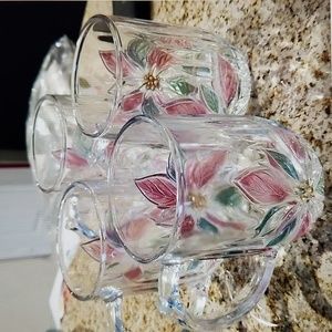 Set of 4 holiday Savior vivre crystal mugs
